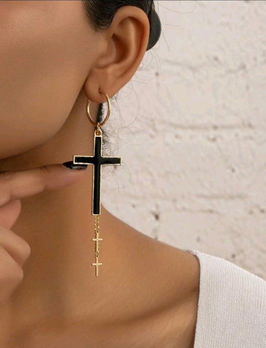Triple Cross Earrings