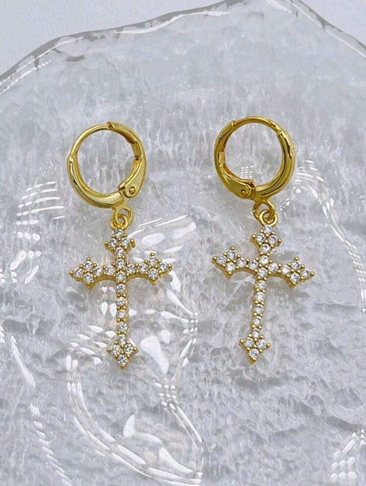 Small Cross Earrings